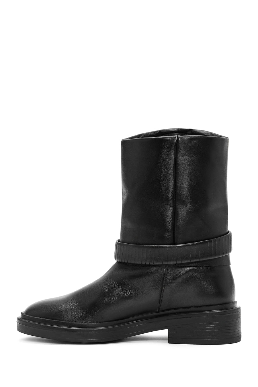 
Women's Black Buckle Detailed Leather Boot
