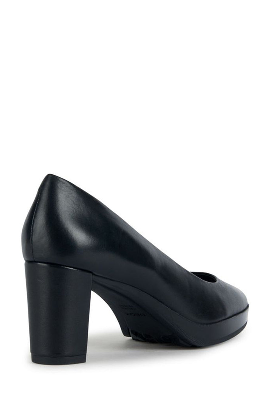 Geox Women's Black Walk Pleasure 60 Leather Thick Heeled Shoes