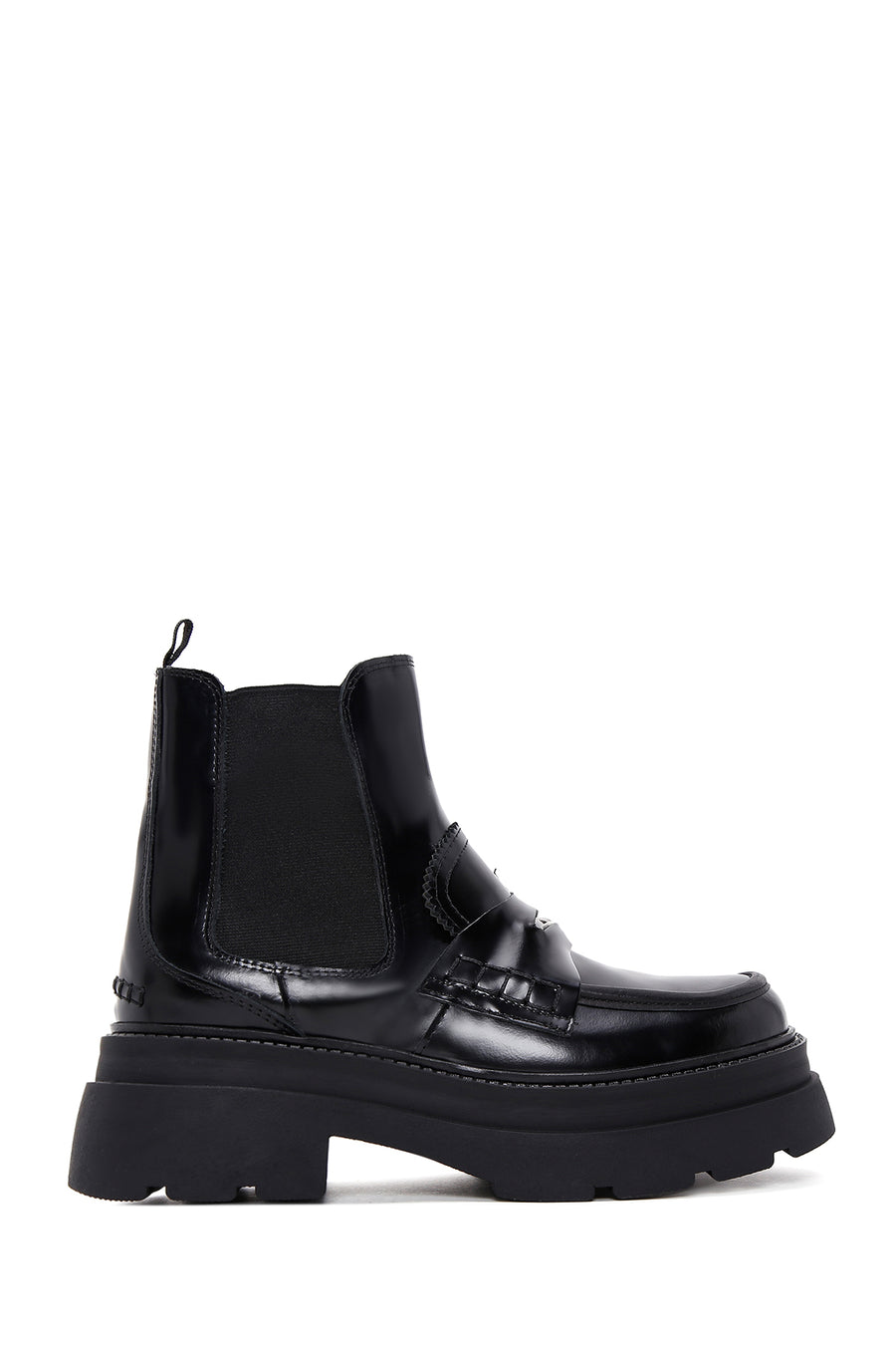 Women's Black Leather Thick Soled Chelsea Boots 22WFD196322 | Derimod
