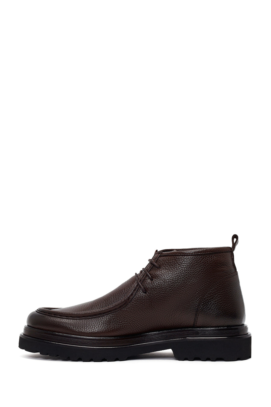 Male Brown Lace-up Leather Casual Boots