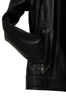 Mbappe Men's Black Leather Jacket | Derimod