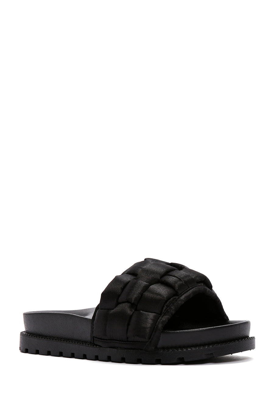 Women's Black Knitted Detailed Jelly Slippers