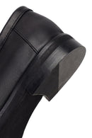 Woman Black Leather Masculine Loafers | Derimod