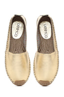 Women's Gold Metallic Mesh Sole Espadrille | Derimod