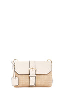 Women's White Long Straw Shoulder Bag | Derimod