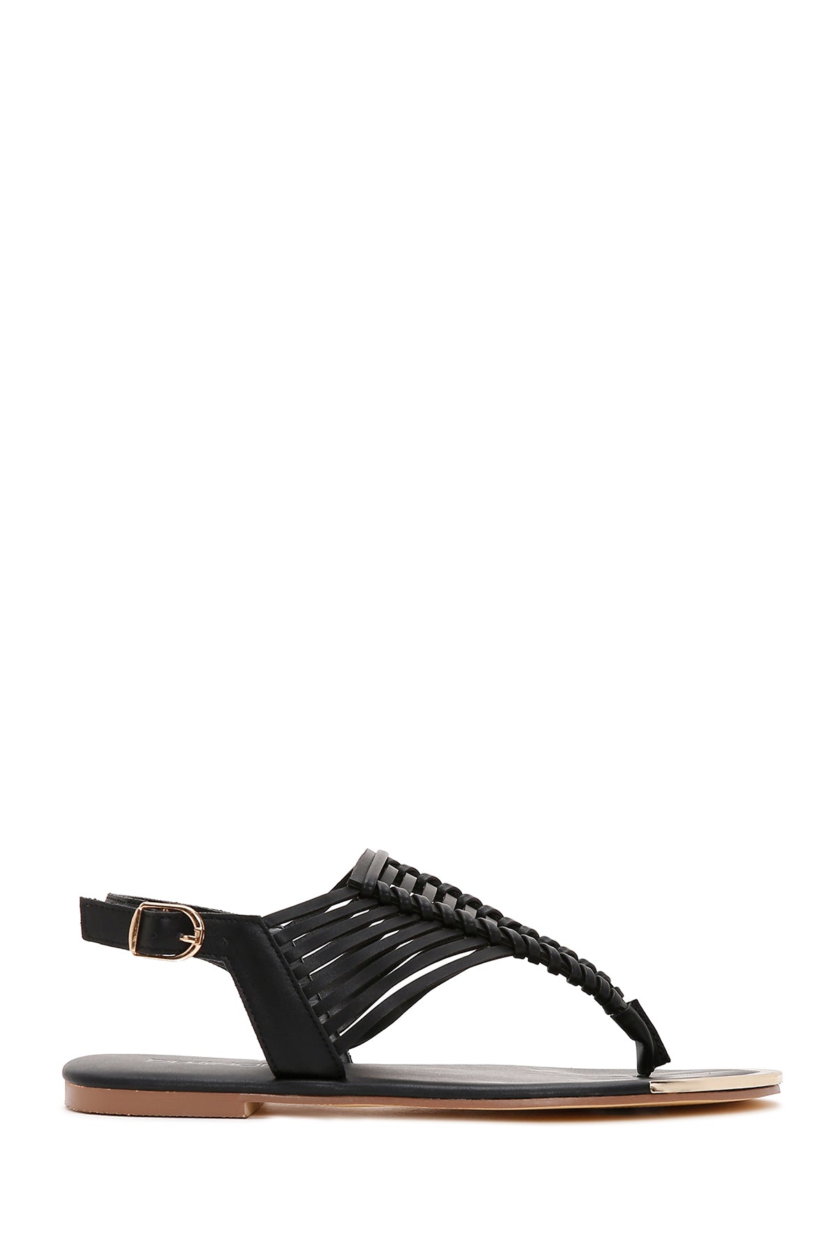 Women's Black Back Strap Flip Flop Sandals 25SFE490918 | Derimod