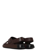 Male Brown Strapped Leather Sandals | Derimod