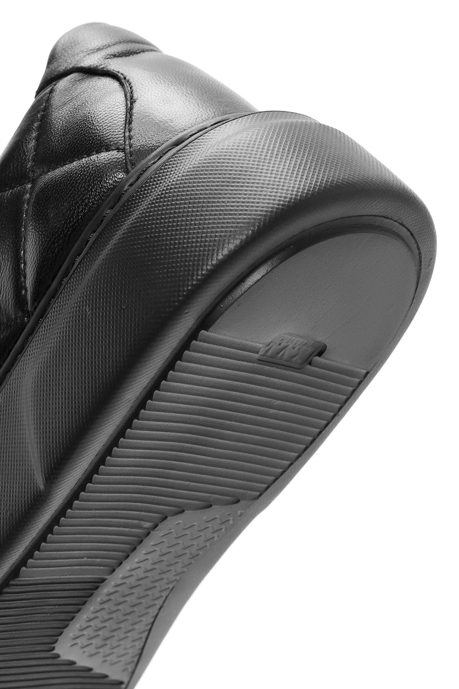 Erkek Siyah Bağcıklı Kroko Desenli Deri Sneaker