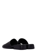 Women's Black Leather Slippers | Derimod