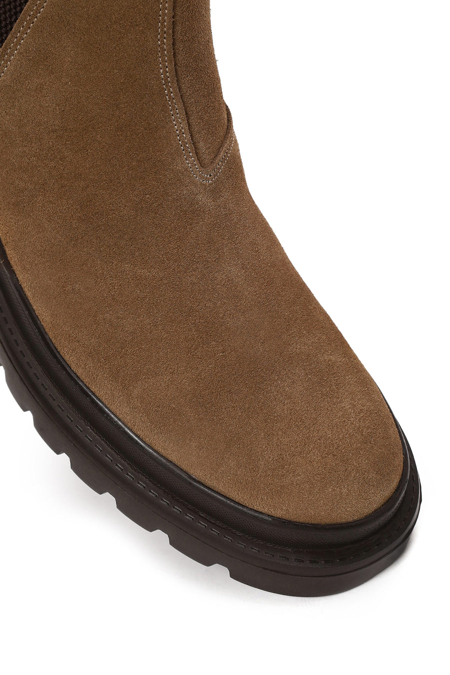 Male Brown Thick-Soled Suede Chelsea Boots