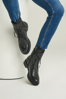 Studded Women's Leather Boots | Derimod