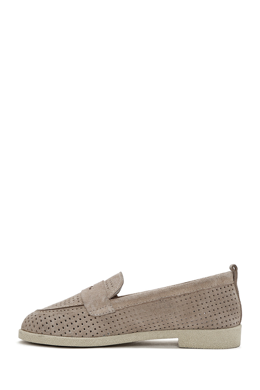 Women's Beige Suede Leather Loafer