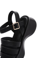 Women's Black Thick Soled Sandals | Derimod