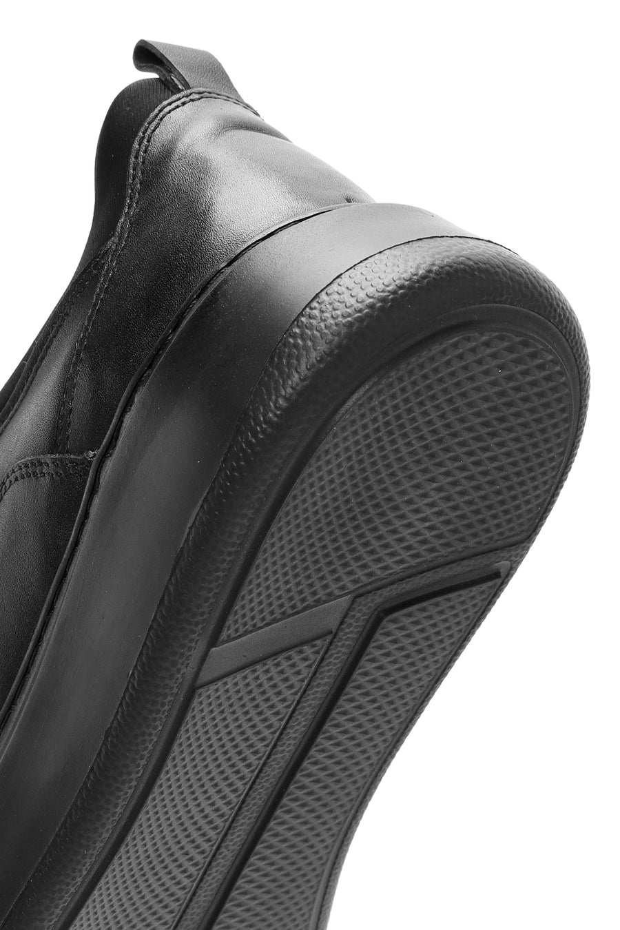 Erkek Siyah Bağcıklı Deri Sneaker