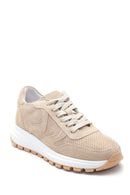 Women's Leather Suede Sneaker | Derimod