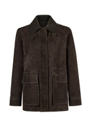 Malibu Woman Brown Suede Leather Jacket | Derimod