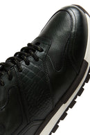 Men's Green Leather Printed Sneaker | Derimod