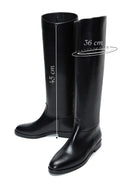 Woman Black Leather Boot | Derimod