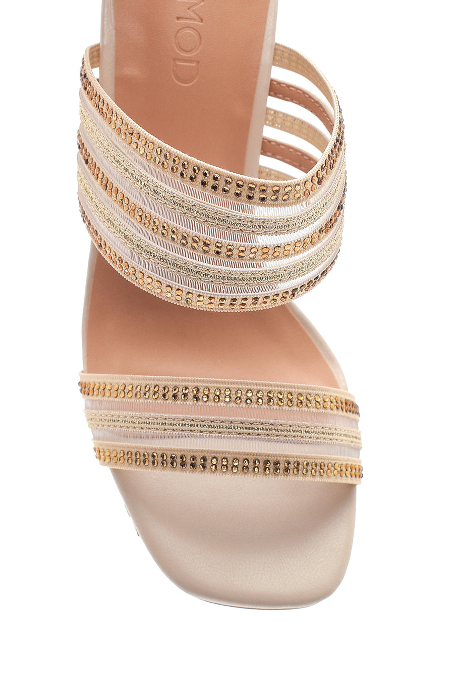 Women's Beige Heeled Slippers