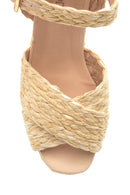Women's Wedge Heeled Straw Sandals | Derimod