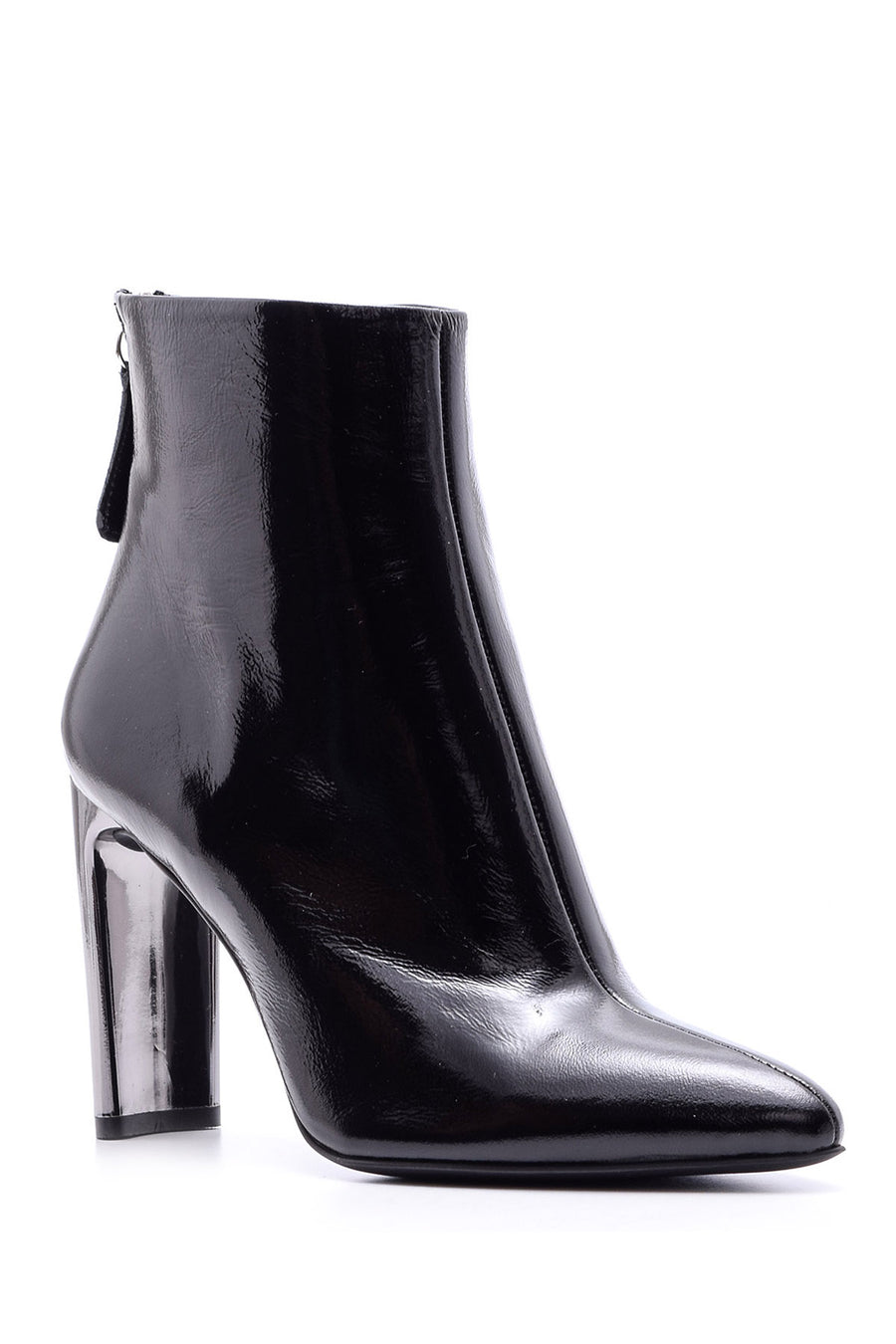 Women's Metal Heeled Leather Boots