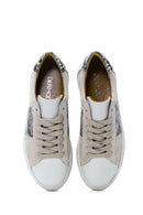 Kadın Bej Deri Desenli Sneaker | Derimod