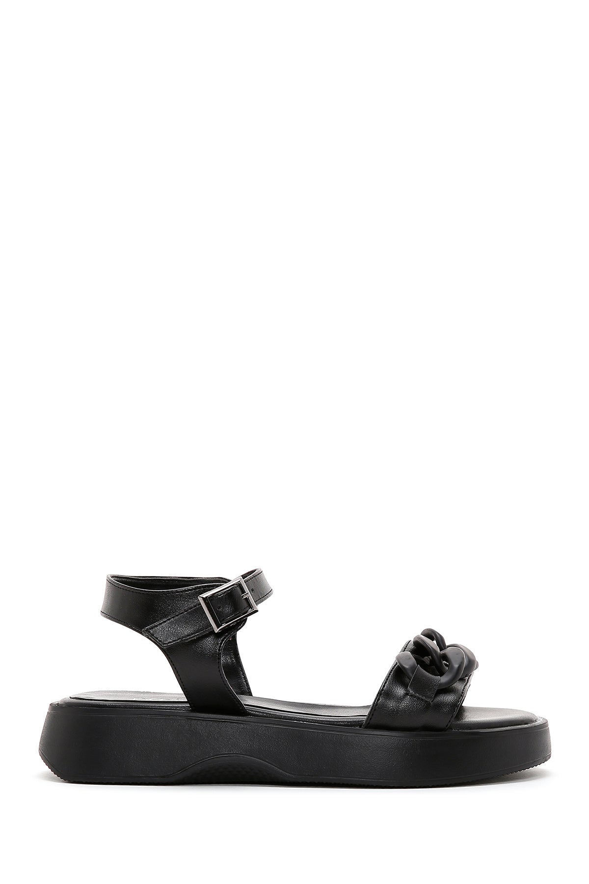 Women's Black Flat Sandals 23SFE400618 | Derimod