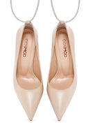 Women's Beige Ankle Strap Thin Heel Leather Stiletto | Derimod