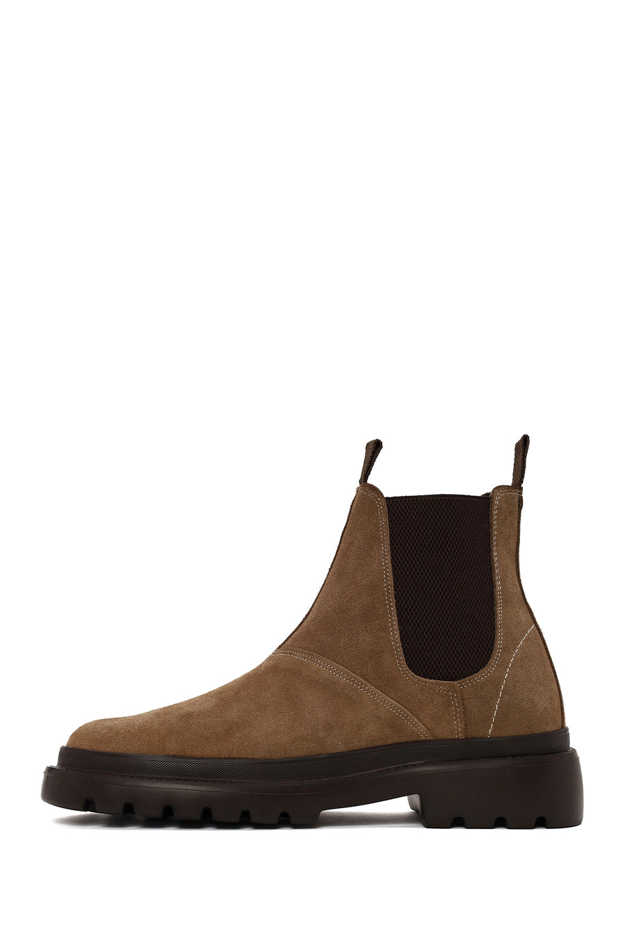 Male Brown Thick-Soled Suede Chelsea Boots