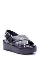 Women's Studded Detailed Wedge Heeled Sandals | Derimod