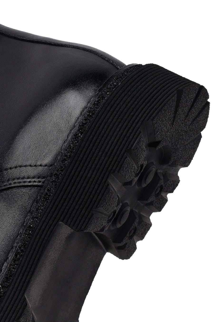 Male Black Lace-up Leather Casual Boots