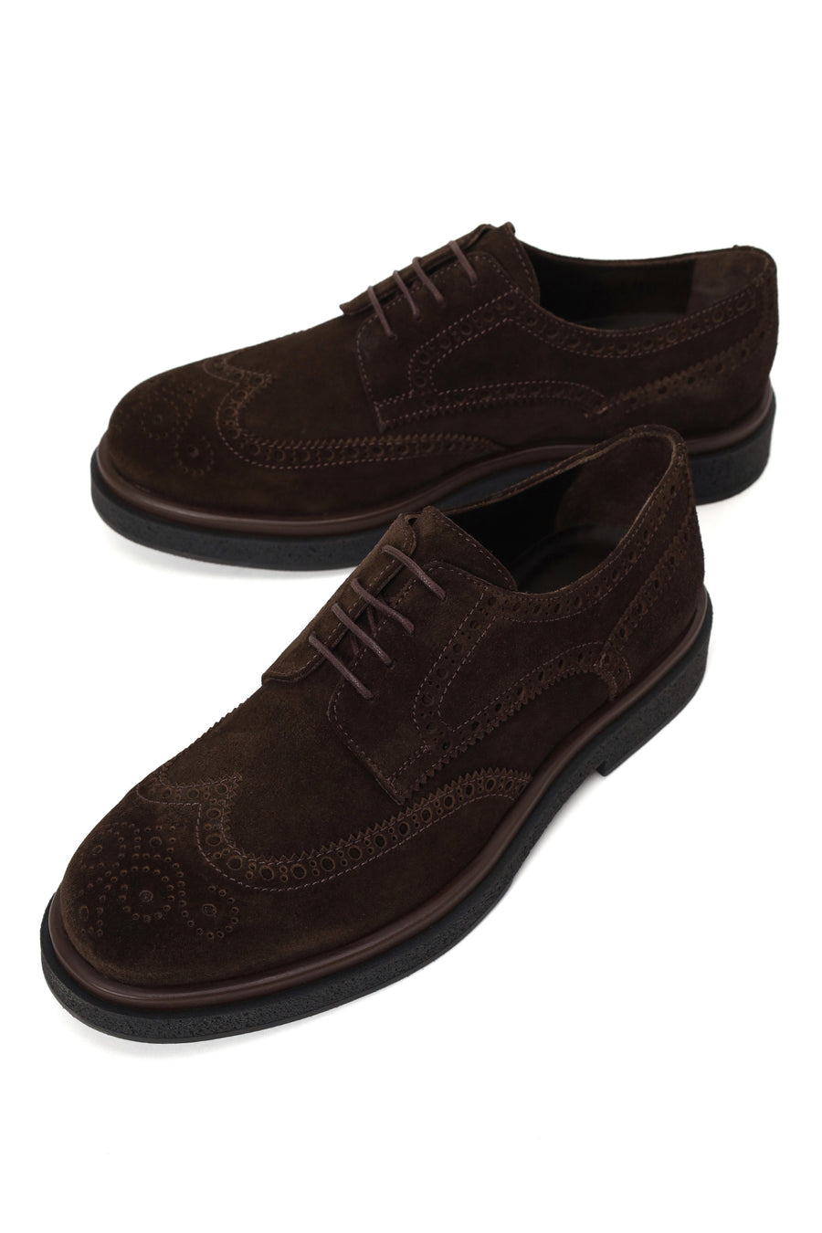 Male Brown Lace-up Suede Casual Shoes