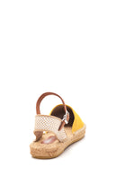Women's Yellow Straw Sole Espadrille Sandals | Derimod