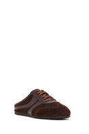 Women's Brown Mule Backless Suede Leather Sneaker | Derimod