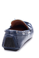 Men's Navy Blue Leather Casual Loafer | Derimod