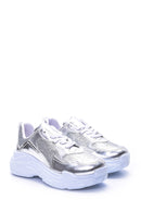 Women's High-Sole Silver Sneaker | Derimod