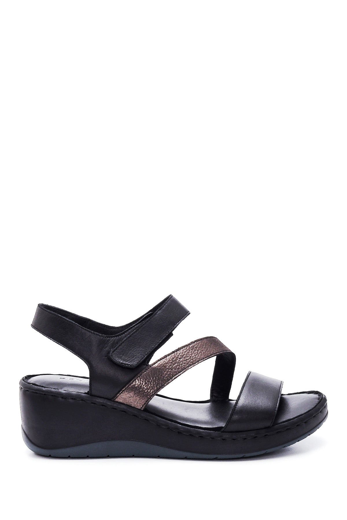 Women's Leather Wedge Heel Sandals 22SFD340718 | Derimod