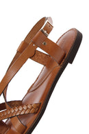 Women's Tan Leather Bodrum Sandals | Derimod