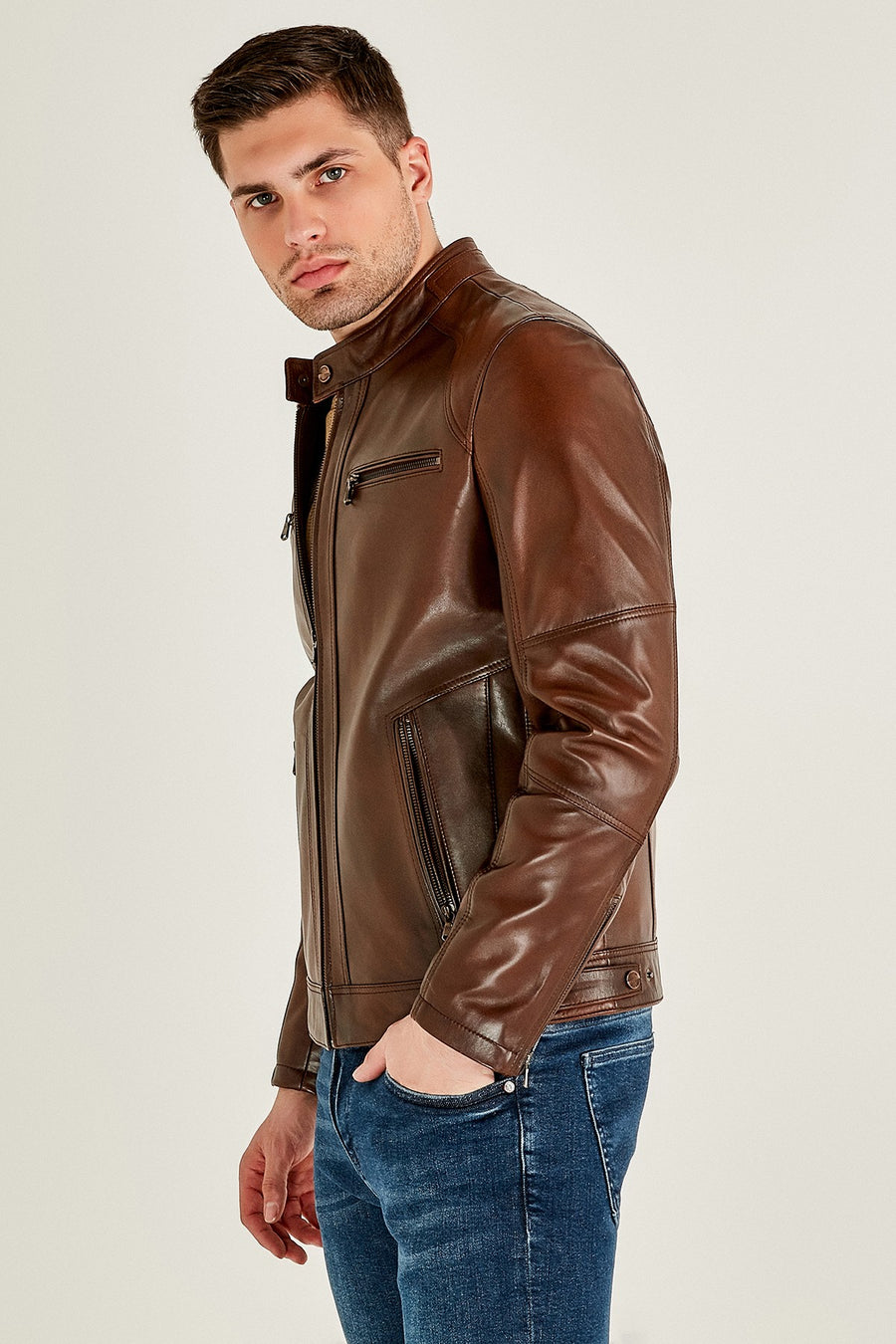 Alanzo Men's Leather Jacket