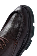 Men's Brown Lace-Up Zipper Detailed Leather Casual Boots | Derimod