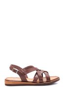 Women's Brown Leather Bodrum Sandals | Derimod
