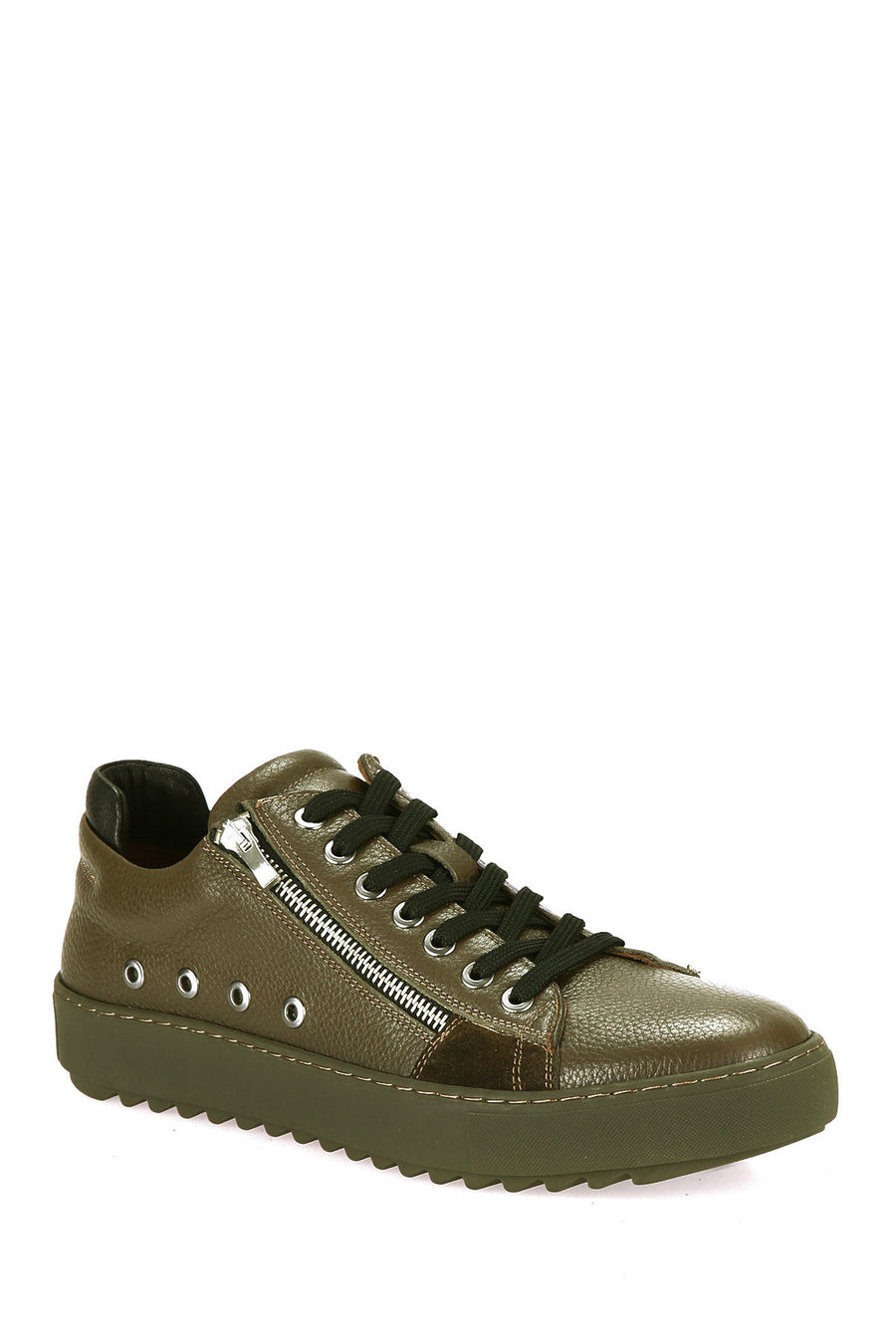 Men's Leather Shoes with Zipper Detail