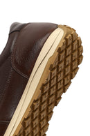 Erkek Kahverengi Bağcıklı Deri Casual Sneaker | Derimod