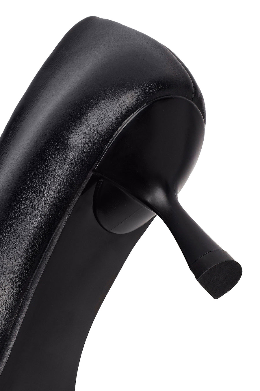 Woman Black Thin-Heeled Leather Stiletto