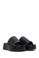 Women's Black Thick Soled Slippers | Derimod