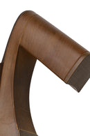Woman Brown Platform High Chunky Heel Suede Slipper | Derimod