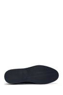 Erkek Lacivert Deri Örgü Detaylı Casual Loafer | Derimod