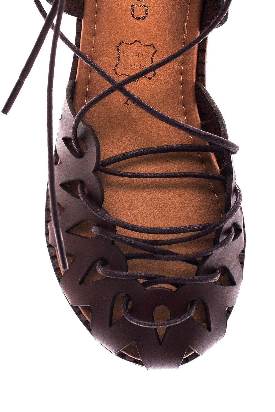 Women's Brown Leather Flat Bodrum Sandals