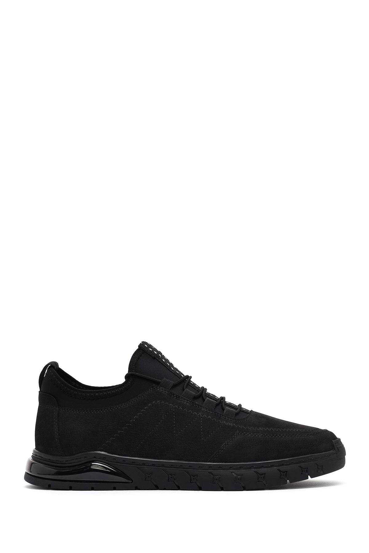 Erkek Siyah Bağcıklı Nubuk Deri Comfort Sneaker 25SFD6418V3 | Derimod