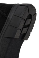 Woman Black Lace-up Thick-soled Suede Leather Combat Boots | Derimod
